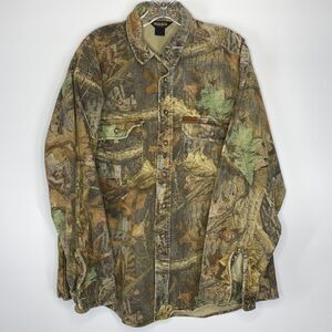 Vintage Woolrich Camo Long Sleeve Button Up Shirt Size Large